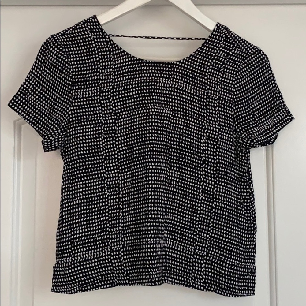 & Other Stories black & white low back cropped top